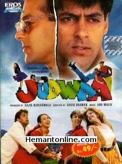 Judwaa 1997 Salman Khan, Karisma Kapoor, Rambha, Bindu, Jack Gaud, Dinesh Hingoo, Mohan Joshi, Shakti Kapoor, Kader Khan, Anupam Kher, Shashi Kiran, Reema Lagoo, Mukesh Rishi, Satish Shah, Dalip Tahil, Tiku Talsania