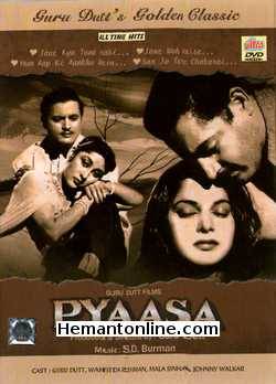 Pyaasa 1957 Guru Dutt, Waheeda Rehman, Mala Sinha, Rehman, Johny Walker