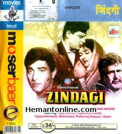 Zindagi 1964 Rajendra Kumar, Vyjayantimala, Rajkumar, Mehmood, Jayant, Jeevan, Kanhaiya Lal, Dhumal, Hiralal, Prithviraj Kapoor, Helen