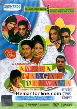 Awara Paagal Deewana 2002 Akshay Kumar, Sunil Shetty, Paresh Rawal, Amrita Arora, Aftab Shivdasani, Johny Lever, Preeti Jhangiani, Rahul Dev, Aarti Chhabria