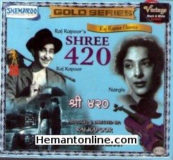 Shree 420 1955 Raj Kapoor, Nargis, Nadira, Iftekhar, Lalita Pawar, M Kumar, Hari Shivdasani, Nana Palsikar, Bhudo Advani, Rashid Khan, Tun Tun