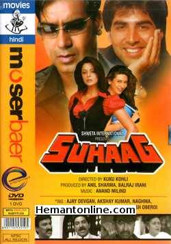 Suhaag 1994 Akshay Kumar, Ajay Devgan, Karishma Kapoor, Nagma, Aruna Irani, Tiku Talsania, Suresh Oberoi