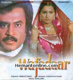 Wafadaar 1985 Rajnikant, Padmini Kolhapure, Vijeyta Pandit, Anupam Kher, Kader Khan, Satyen Kappu, Asha Lata, Shakti Kapoor, Paintal, Asrani, Sushma Seth, Nirmala, Dinesh Hingoo, Bhushan Tiwari