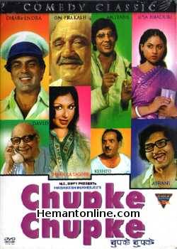 Chupke Chupke 1975 Dharmendra, Sharmila Tagore, Amitabh Bachchan, Jaya Bhaduri, Om Prakash, Asrani, Usha Kiran, David, Keshto Mukherjee, Dev Kishan, Lily Chakraborty, Harish, Master Bittu