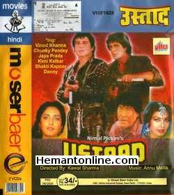 Ustaad 1989 Vinod Khanna, Jaya Prada, Chunky Pandey, Kimi Katkar, Asha Parekh, Shakti Kapoor, Danny Denzongpa, Paintal