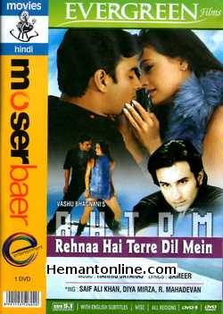 Rehnaa Hai Terre Dil Mein 2001 Saif Ali Khan, Diya Mirza, R, Madhavan, Vrajesh Hirjee, Tanaaz Currim, Anupam Kher, Navin Nischol, Smita Jaykar, Hemant Pandey, Kabir Sadana, Reshma Modi, Maya Alagh