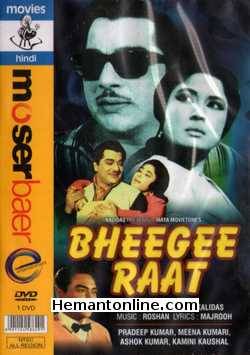 Bheegee Raat 1965 Ashok Kumar, Pradeep Kumar, Meena Kumari, Kamini Kaushal, I. S. Johar, Rajendra Nath, Shashikala, Ulhas, Hari Shivdasani, Baby Irani