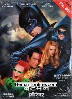 Batman Forever 1995 Hindi Val Kilmer, Tommy Lee Jones, Jim Carrey, Nicole Kidman, Chris O'Donnell, Michael Gough, Drew Barrymore, Debi Mazar, Pat Hingle, Elizabeth Sanders
