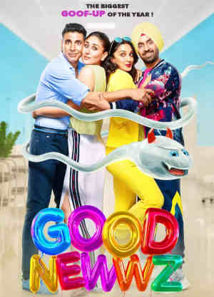 Good Newwz 2019 Akshay Kumar, Diljit Dosanjh, Kareena Kapoor, Kiara Advani, Adil Hussain, Tisca Chopra, Anjana Sukhani, Simran Suri, Faisal Rashid, Richa Kapoo, Bharat Ahuja,