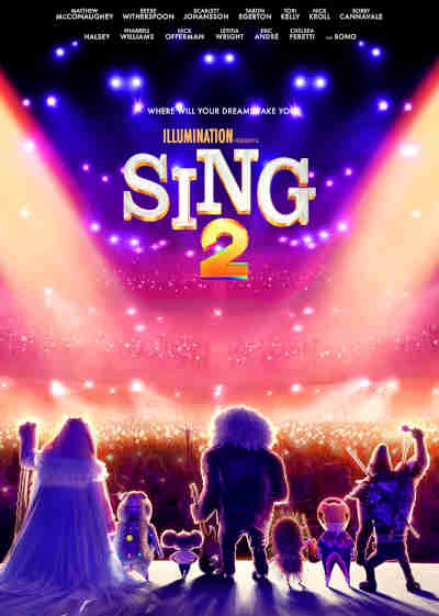 Sing 2 2021 Voices by, Tori Kelly, Resse Witherspoon, Nick Kroll, Taron Egerton, Matthew McConaughey, Garth Jennings, Chelsea Peretti, Jennifer Saunders, Scarlett Johansson, Nick Offerman, Bobby Cannavale, Adam Buxton, Letitia Wright, Halsey, Eric