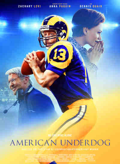 American Underdog 2021 Zachary Levi, Anna Paquin, Hayden Zaller, Dennis Quaid, Ser’Darius Blain, Chance Kelly, Simeon Castille, Adam Baldwin, Bruce McGill, Cindy Hogan, Steven Chester Prince, Nicholas Harris, Dean Denton, Cora Wilkerson, Danny