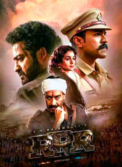 RRR 2022 Ram Charan, N.T. Rama Rao Jr., Alia Bhatt, Ajay Devgn, Olivia Morris, Shriya Saran, Alison Doody, Samuthirakani, Ray Stevenson, Mark Bennington, Edward