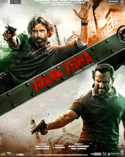 Vikram Vedha 2022 Saif Ali Khan, Hrithik Roshan, Radhika Apte, Rohit Saraf, Sharib Hashmi, Satyadeep Mishra, Rati Shankar Tripathi, Yogita Bihani, Govind Pandey, Sudhanva Deshpande,